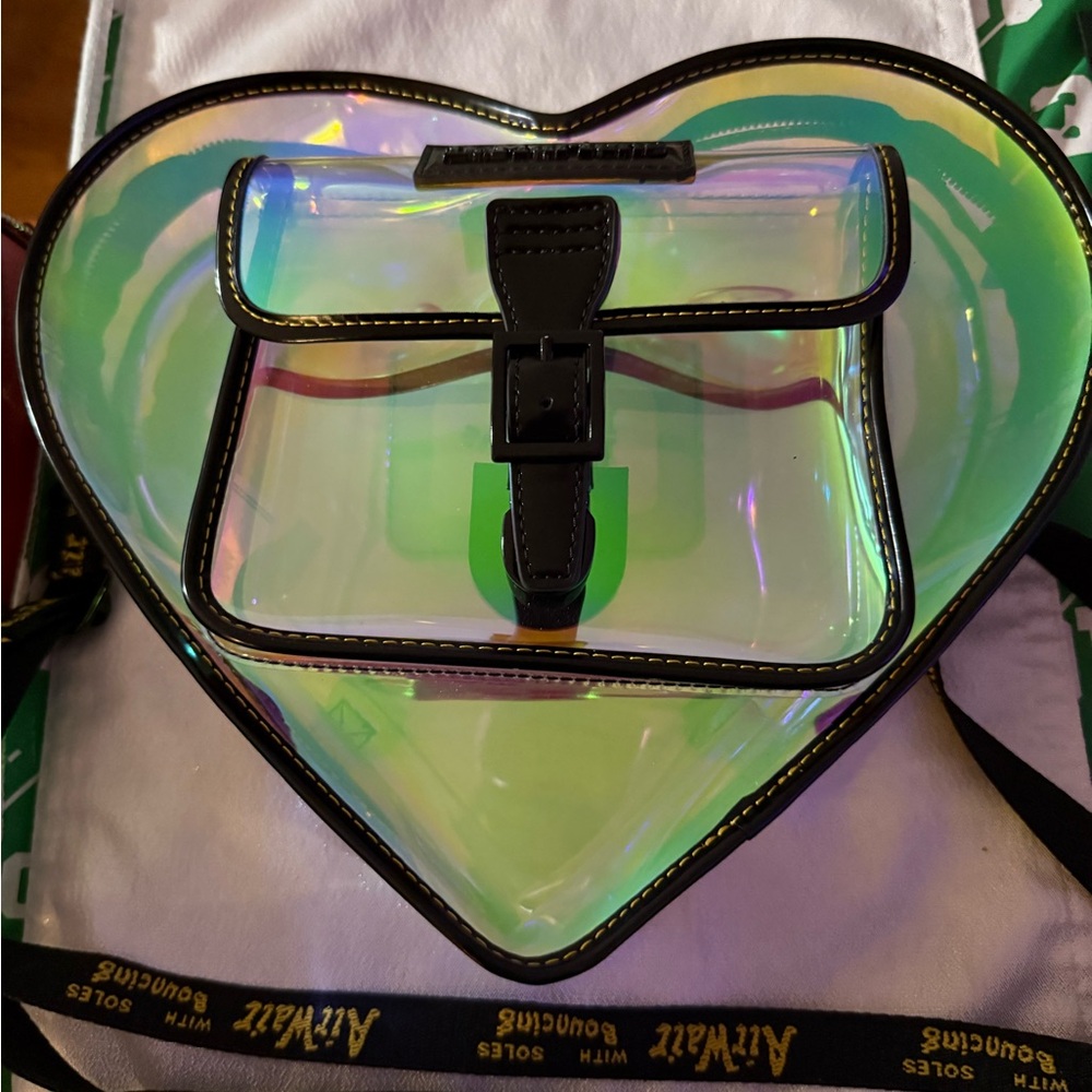 Dr. Martens Heart Shaped Iridescent Transparent Backpackck